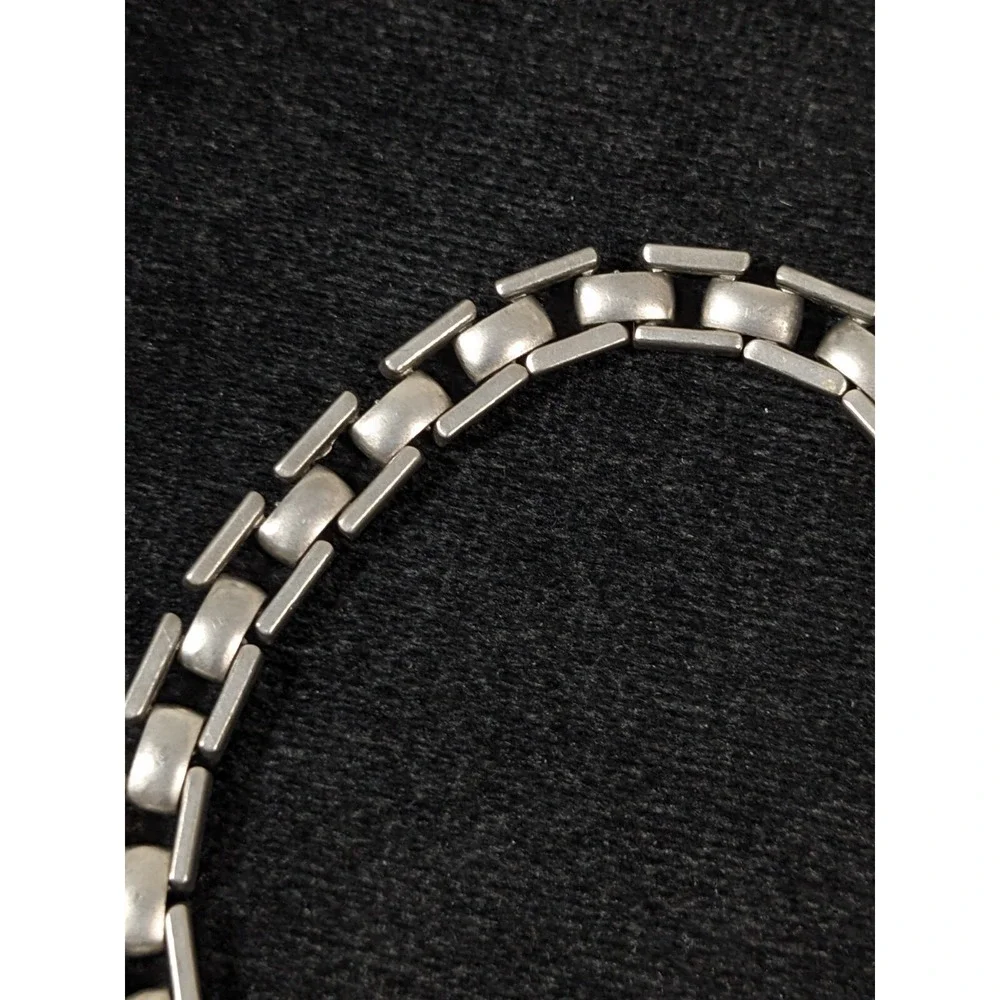 Gray Metallic Matte Panther Link Chain‎ Bracelet Classic Style 7 inches